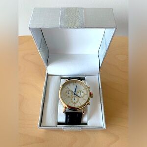 NWT Wrist Watch in Black and Gold in gift box